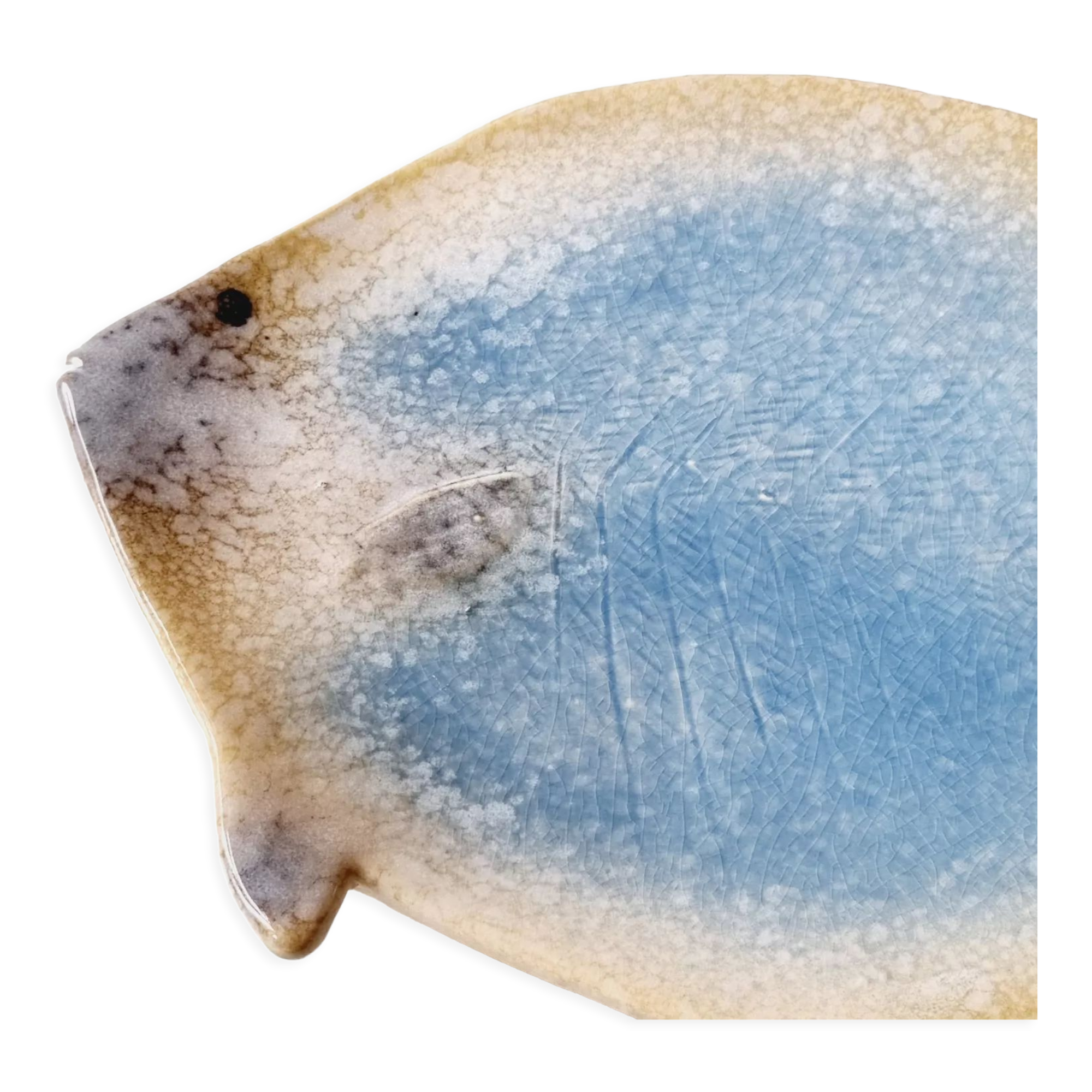 2 empty ceramic fish pockets