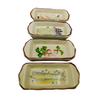 4 raviers creux de service en céramique - Anciens