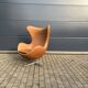 Original Fritz Hansen Egg chair from 1983 in perfect condition, new!! Rustic Cognac Camel Leather