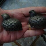 Art Deco quail salt cellars