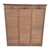 3-curtain oak filing cabinet