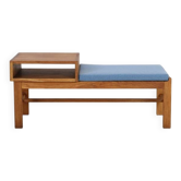 Minimalist mid-century phone / reading bench, oak, Danish modern design, 1960s / 1970s