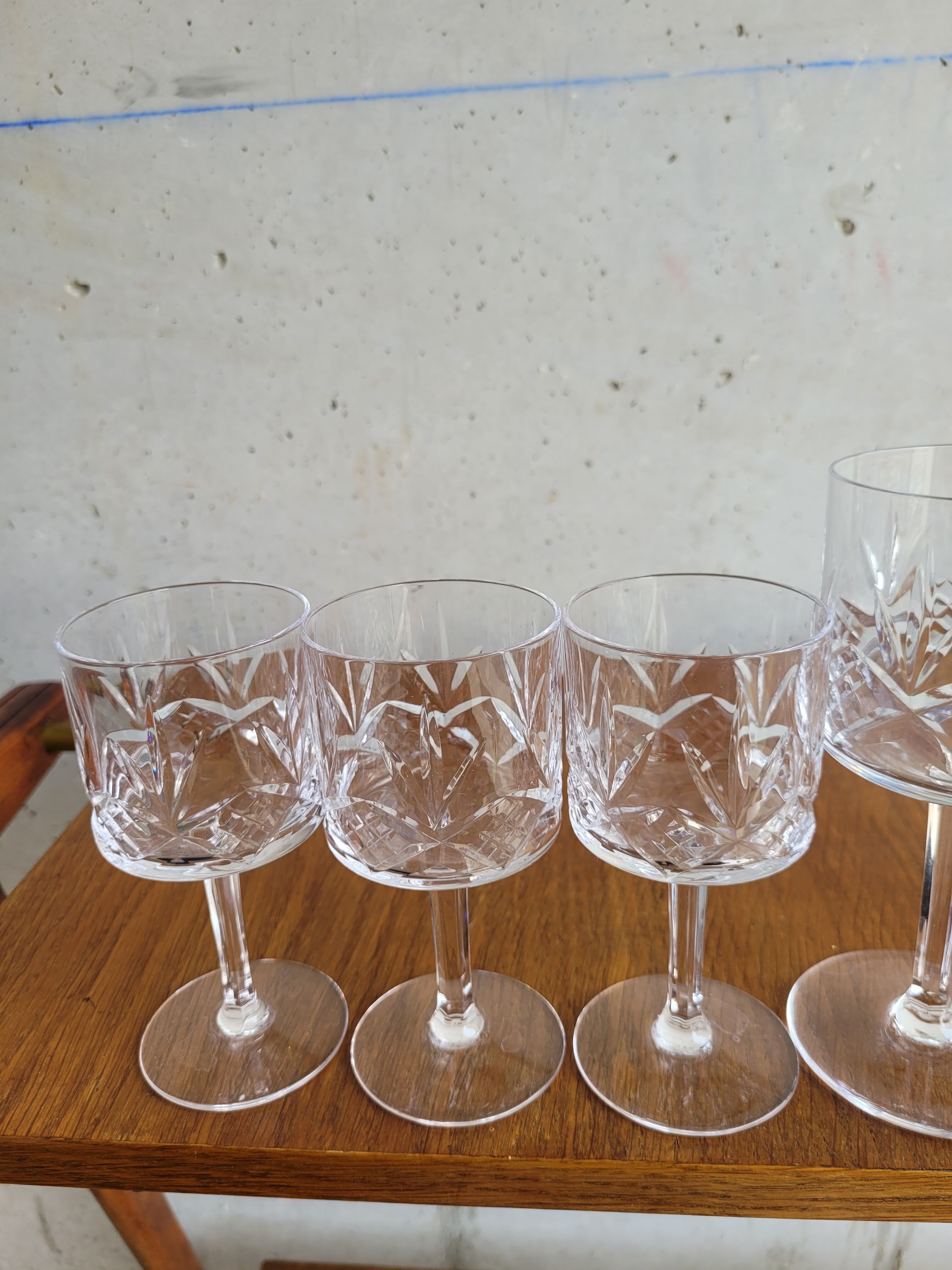 Set of 6 crystal walking glasses