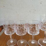 Set of 6 crystal walking glasses