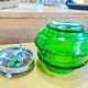 Glass sugar bowl with lid