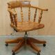Chaise de bureau pivotante en bois d'if burr - Windsor swivel