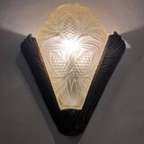 Brass and opaline wall light