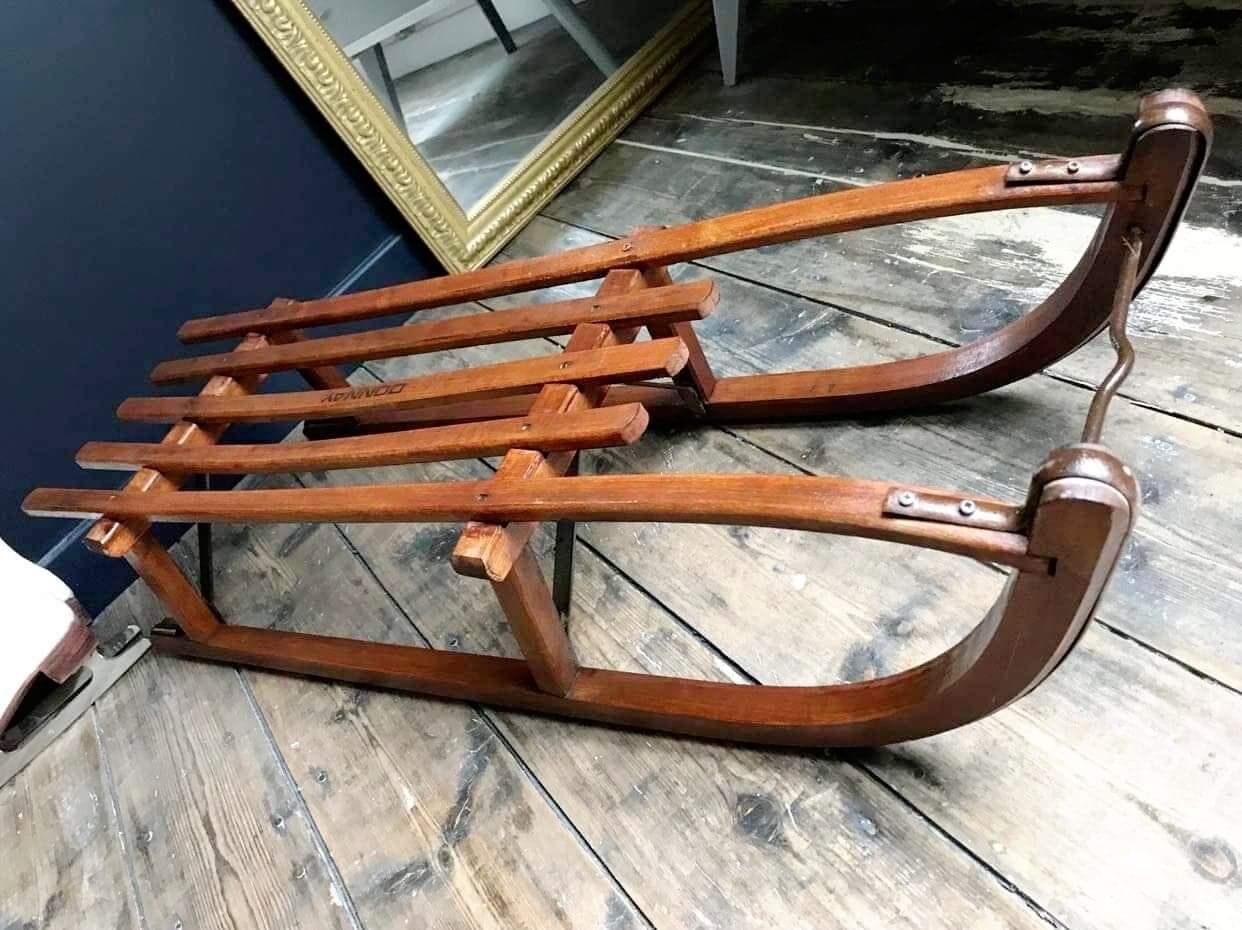 Old Davos and Donnay sleds