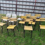 Set of 13 garden chairs made of iron slats and tubes
