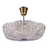 1960s Orrefors Carl Fagerlund Brass & Crystal ‘Embassy’ Pendant Lamp