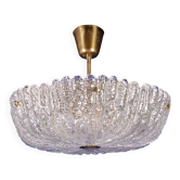 1960s Orrefors Carl Fagerlund Brass & Crystal ‘Embassy’ Pendant Lamp
