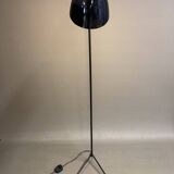 Black metal tripod floor lamp