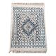 Traditional handmade white blue and gray margoum carpet
