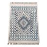 Traditional handmade white blue and gray margoum carpet