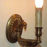 French Antique Brass Traditional Empire Eagle Head Wall Light 5219