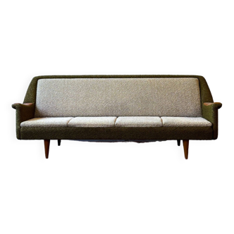 Boucle foldable sofa, norway 1960s/1970s, vintage, mid-c modern