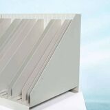 Vintage 1960s metal magazine rack, storage for single LPs.