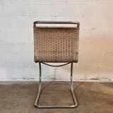 Ensemble de 4 chaises mr10 en rotin de mies van der rohe