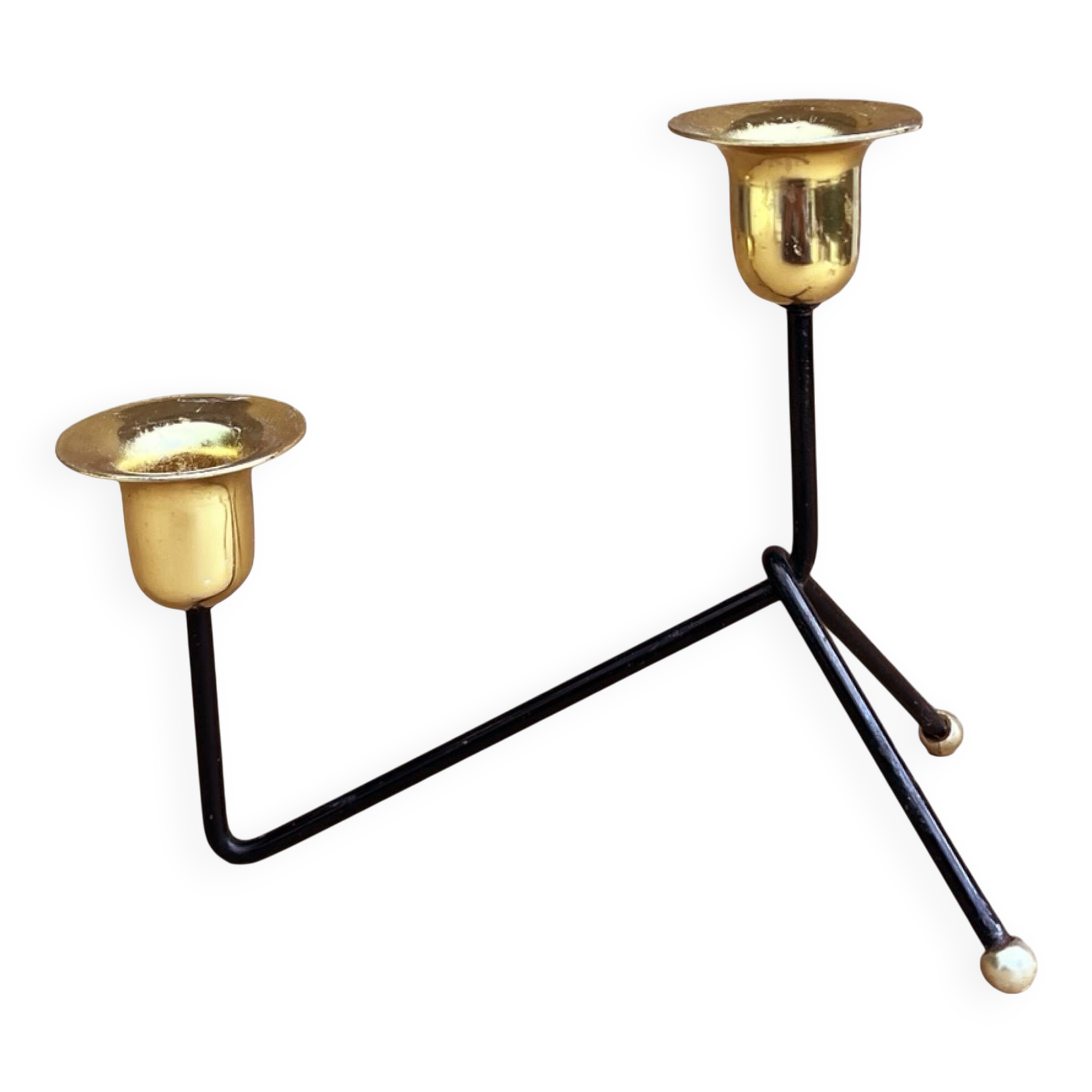 Modernist two-light standing candlestick, Belgium 1970s.