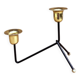Modernist two-light standing candlestick, Belgium 1970s.