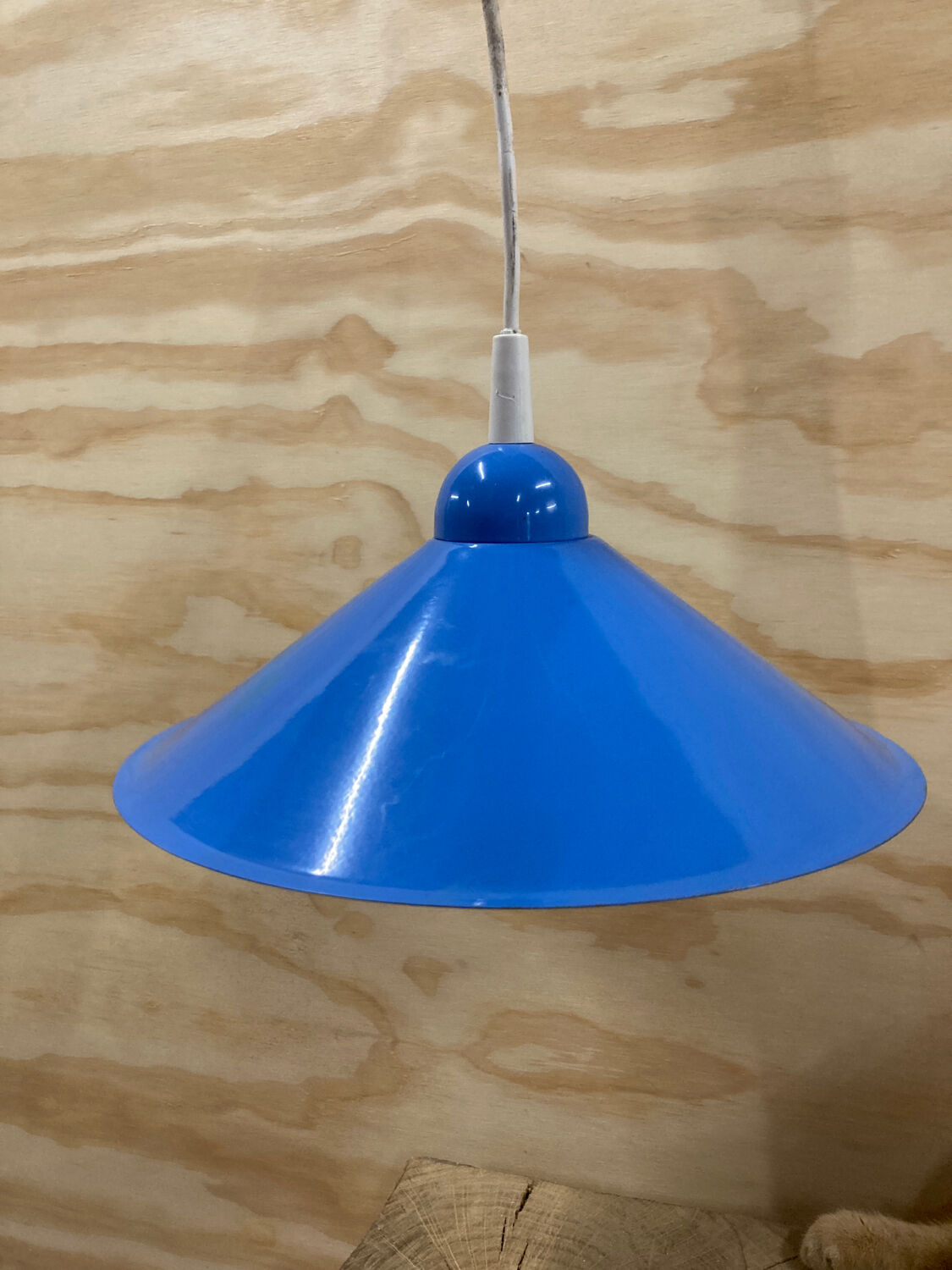 Vintage blue metal pendant light