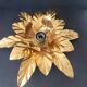 Hollywood Regency Florentine Flower-Shaped Gilt Flush Mount Hans Kögl Italy