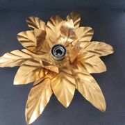 Hollywood Regency Florentine Flower-Shaped Gilt Flush Mount Hans Kögl Italy