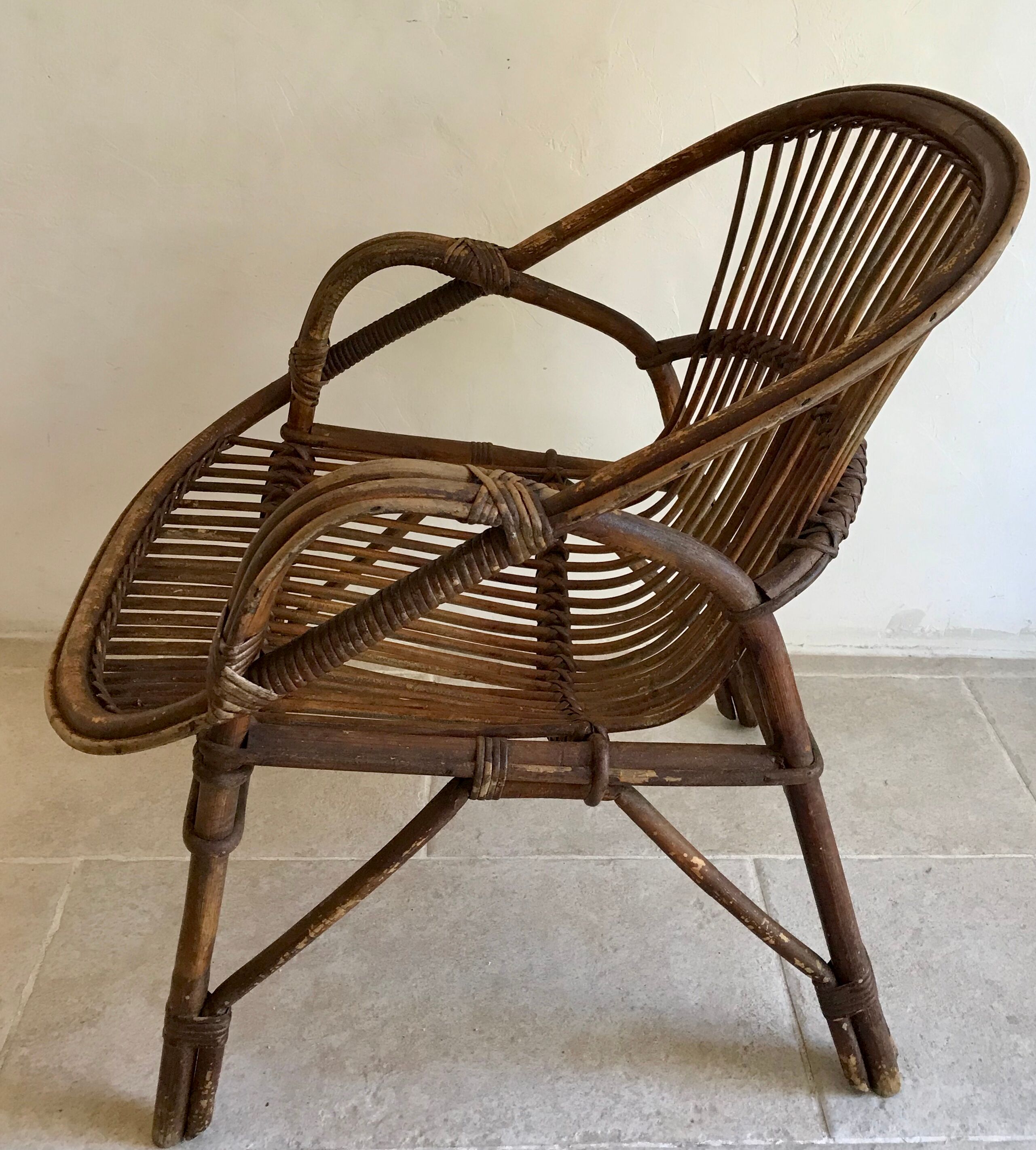 Vintage rattan armchair