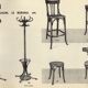 Wooden curved bistro stool 1950 Baumann