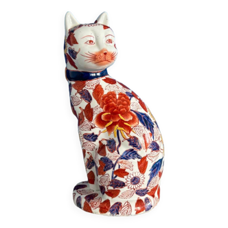 Statut chat porcelaine chinoise imari