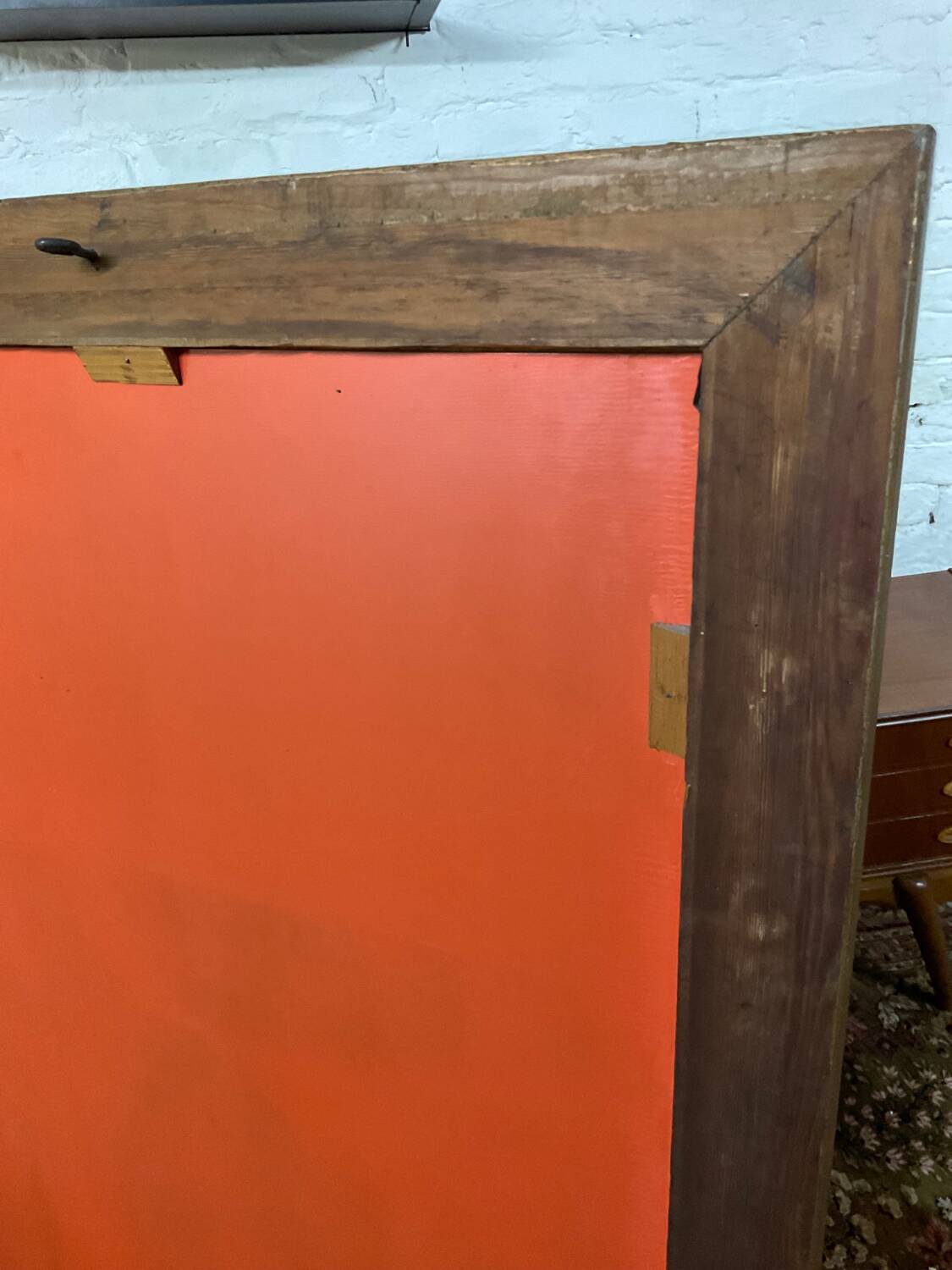 Old plastered and gilded wooden mirror 138x84