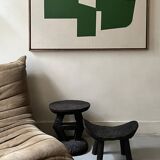 Stool / side table / African handcrafted bedside table in raw wood