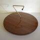 Serving dish, cheese platter in formica and golden metal