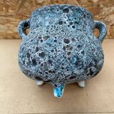 Old Cauldron Pot Tripod Annette ROUX Ceramic Fat Lava 50s #B579