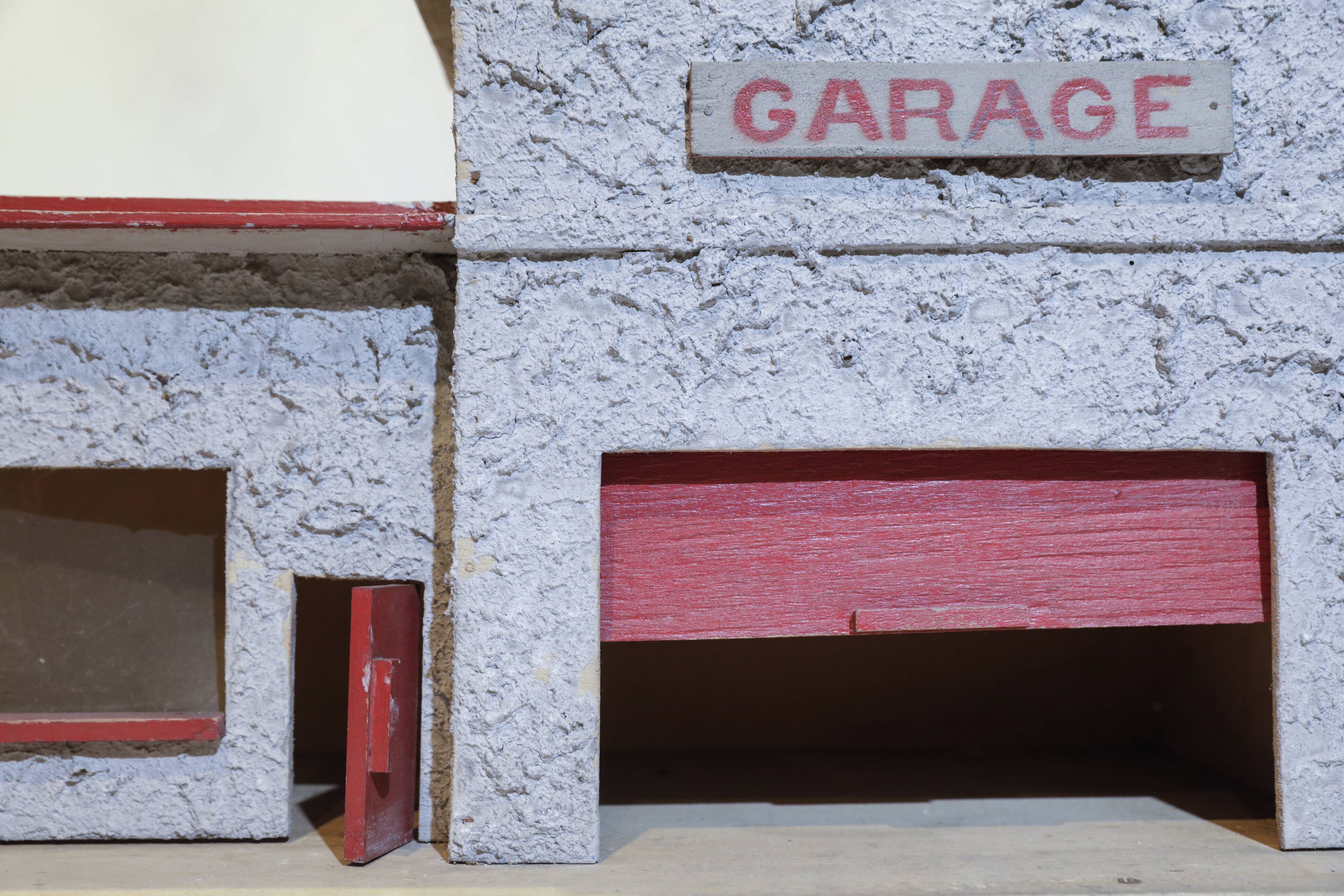 Old wooden garage toy