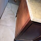 Commode 3 tiroirs de style Louis XVI, marbre et bronzes dorés