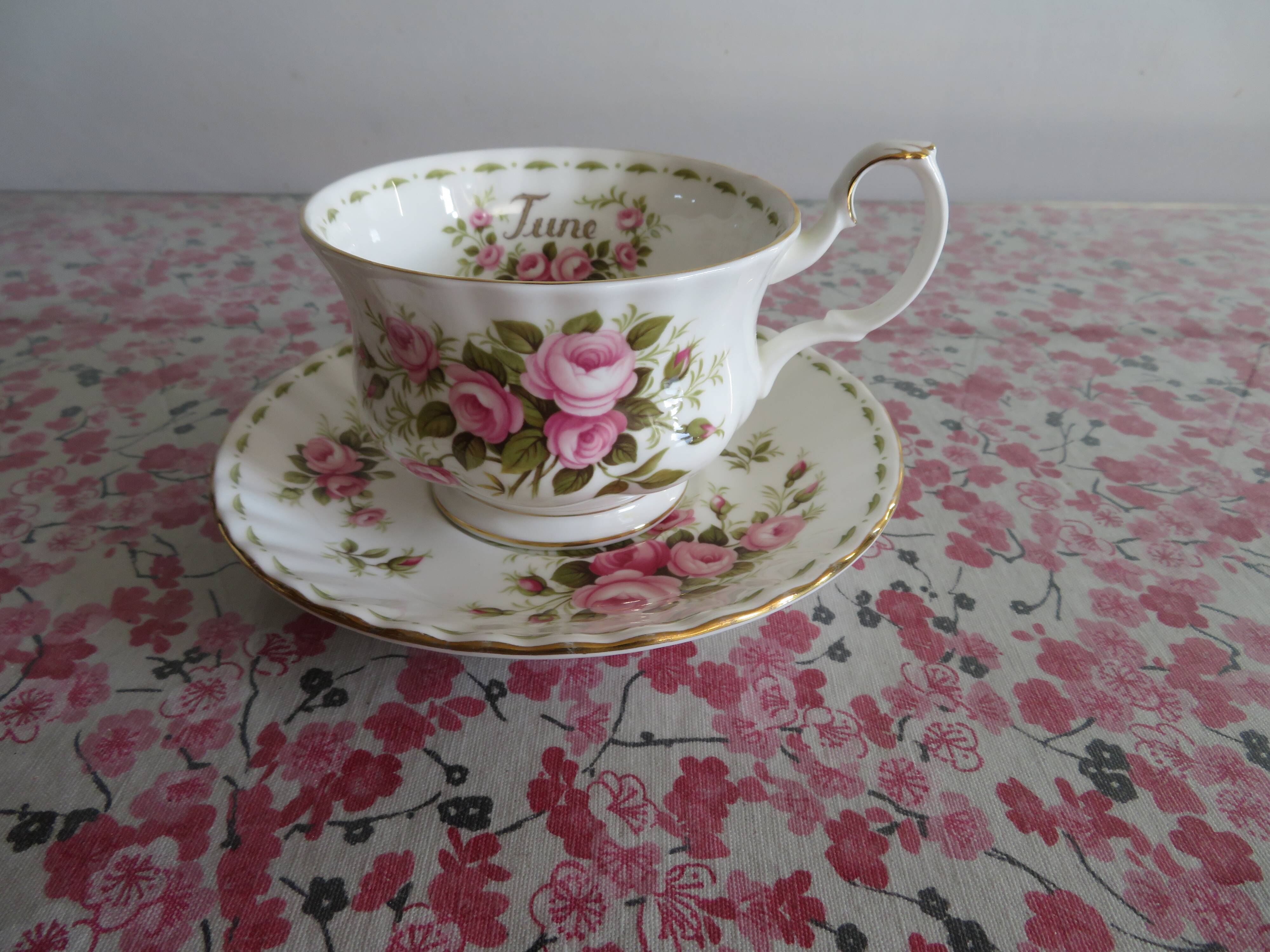 Royal Albert Porcelain Cup and Saucer (June)