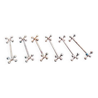 6x knife rests Christofle Silver-plated Christofle "4 Balls"