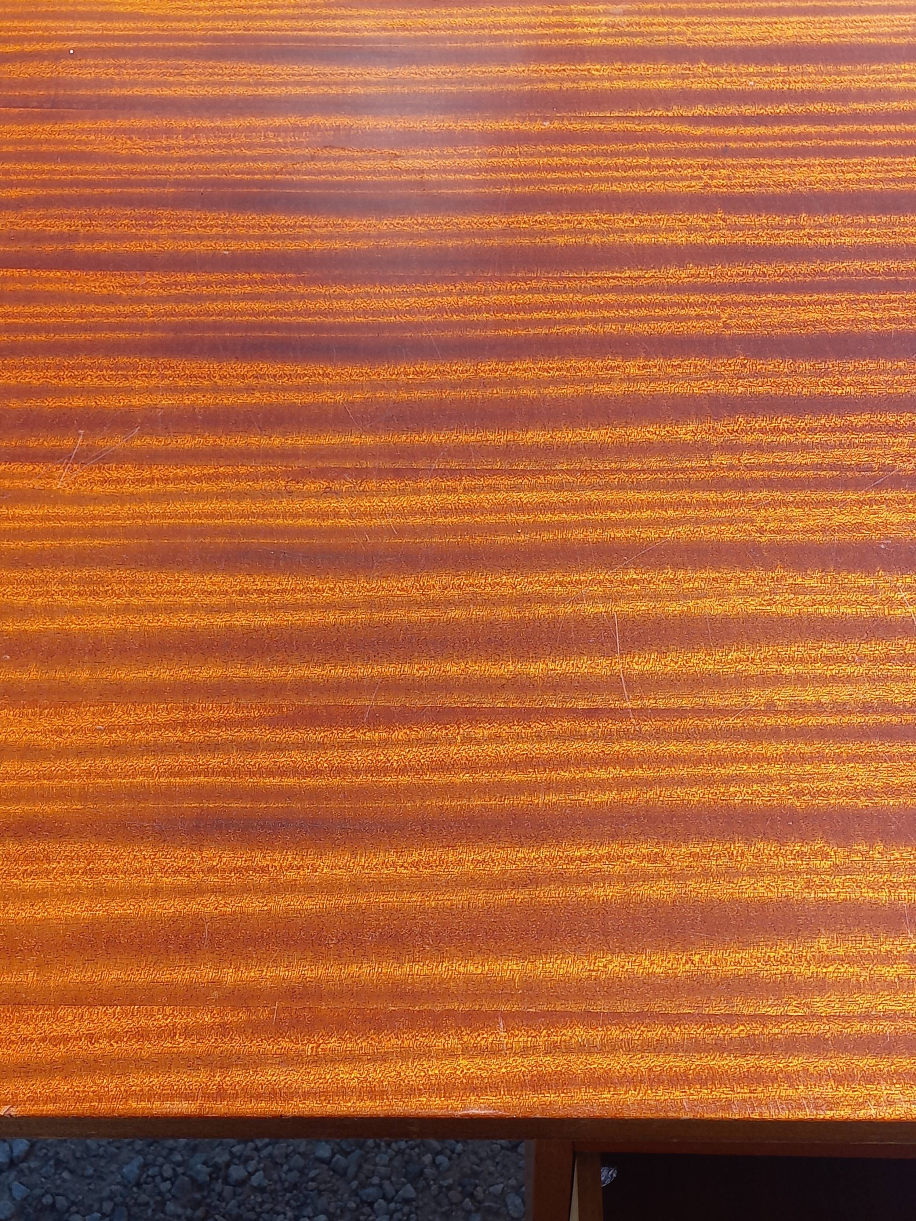 Desk of the 60s in mahogany base metal tubes 2 drawers