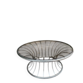 Table basse ronde en métal chromé et plateau en verre fumé Circa 1970