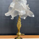 Bronze and glass paste swan neck lamp from the 1960s.
