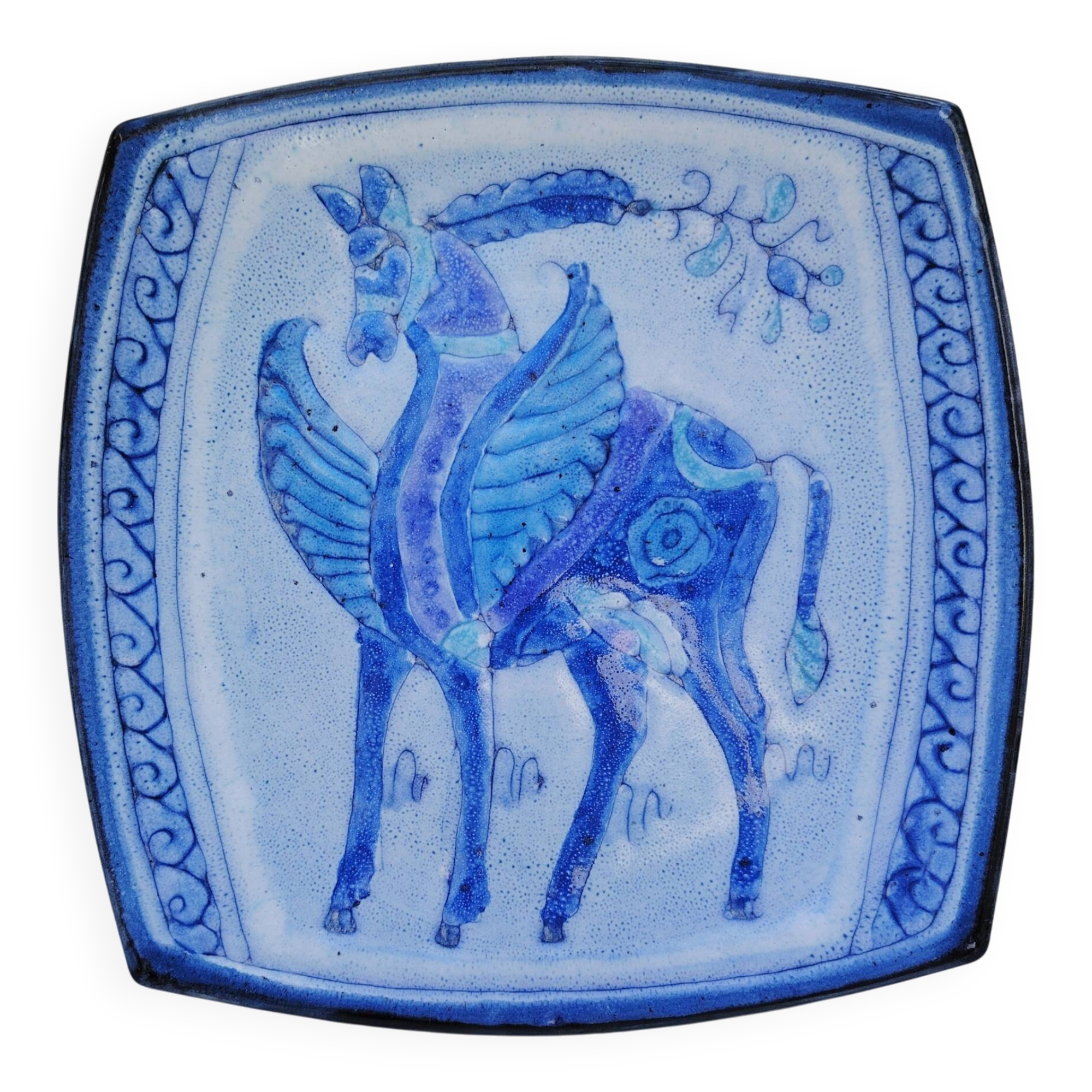 Ceramic plate, Danuta le Henaff, vintage