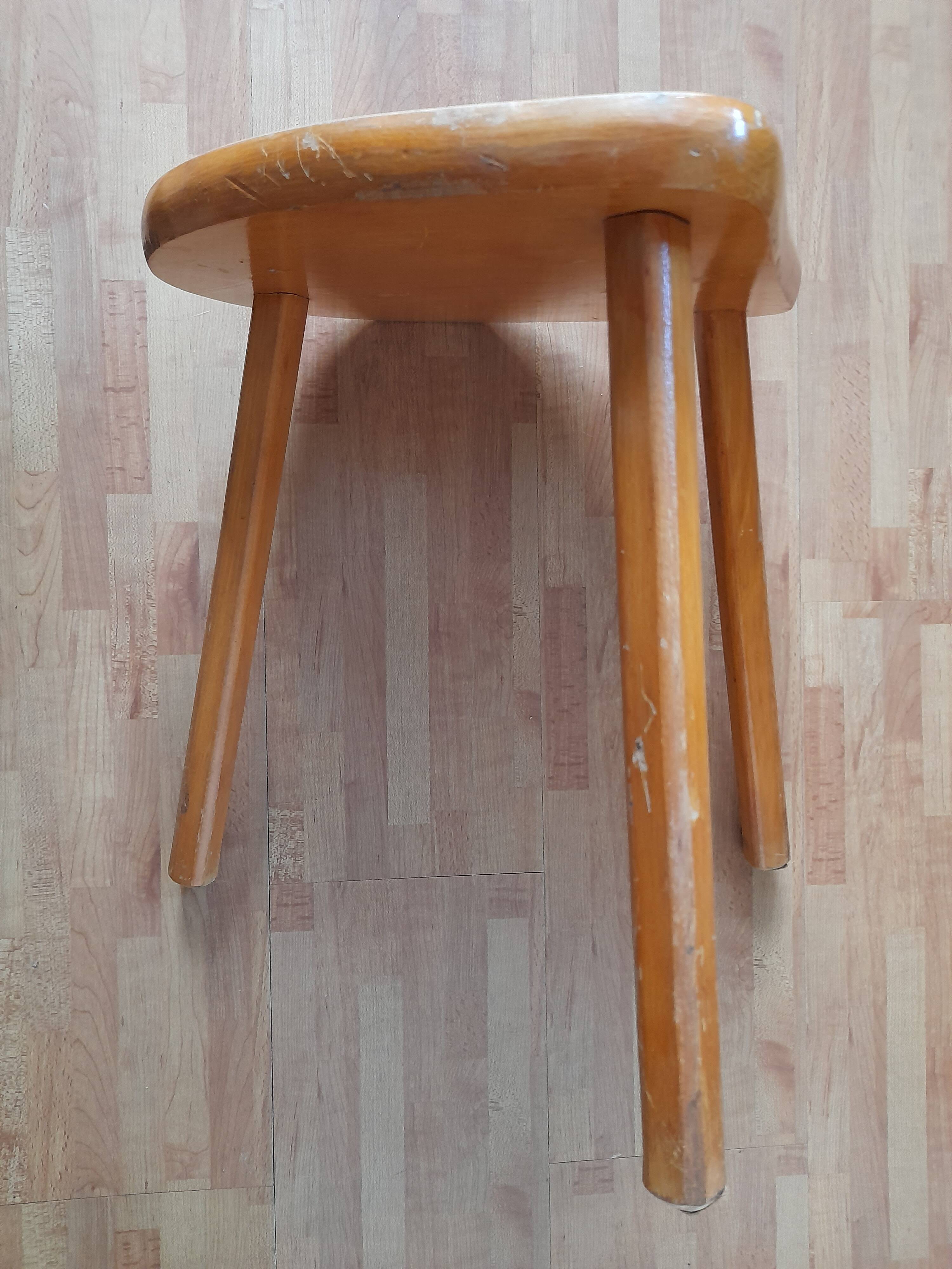 Vintage wooden tripod stool