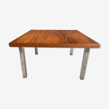 Rosewood and chrome feet coffee table