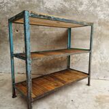 Industrial shelving unit sidetable kitchen rack pastel blue