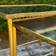 Vintage 70's nesting table in brass and mirror