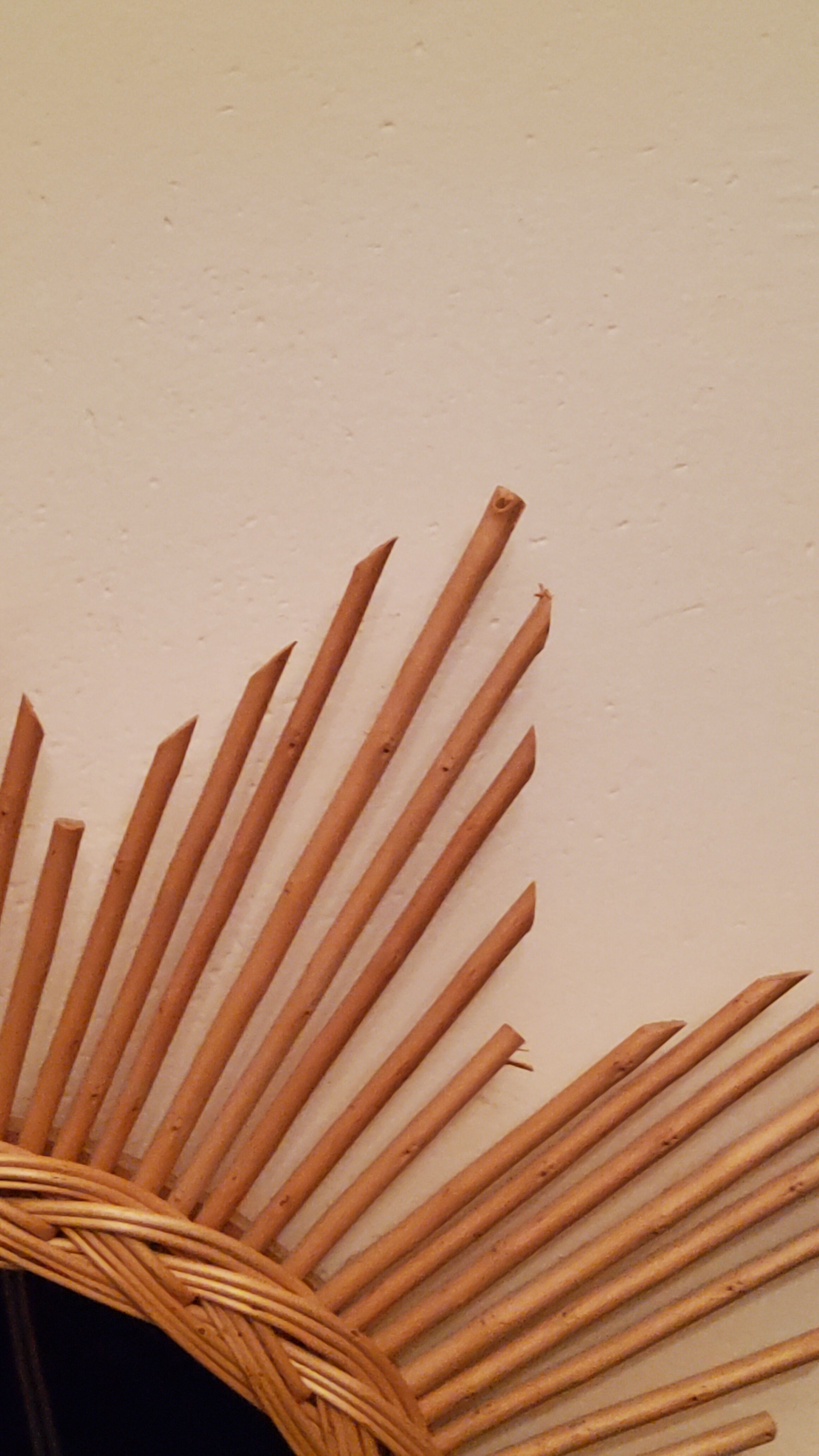 Rattan sun mirror from the 70s