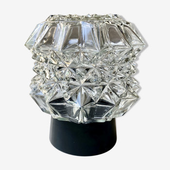 Lampe de table des années 70 globe taille diamant