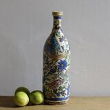 Antique Iznik Style Pottery Bottle with Birds, Ottoman Revival Ceramic Vase