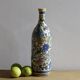 Antique Iznik Style Pottery Bottle with Birds, Ottoman Revival Ceramic Vase